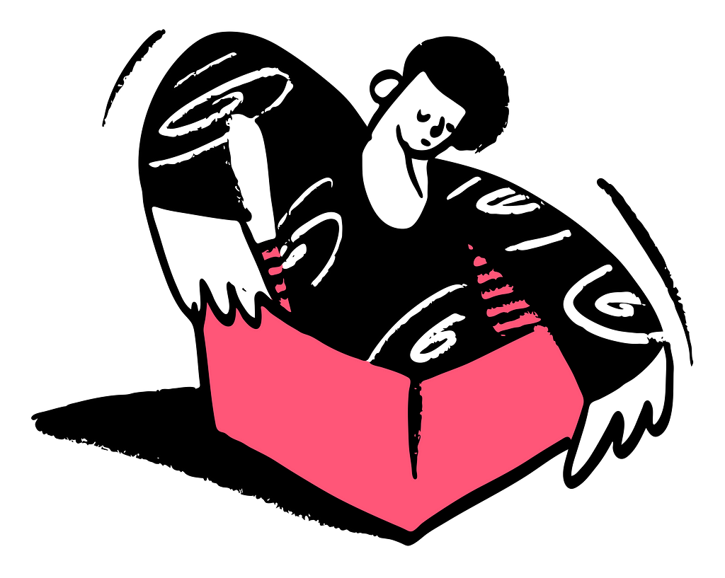 Illustration of a person stepping out of a box.