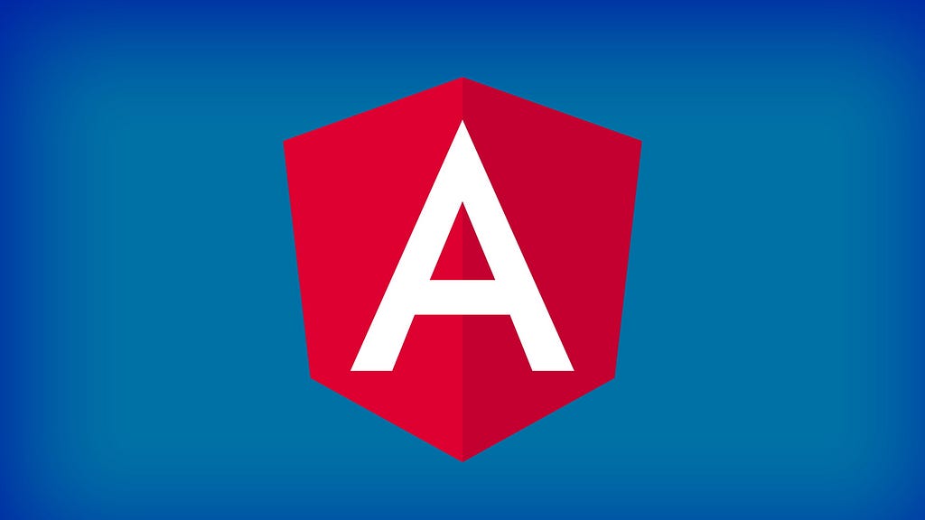 Image of Angular logo on a blue background