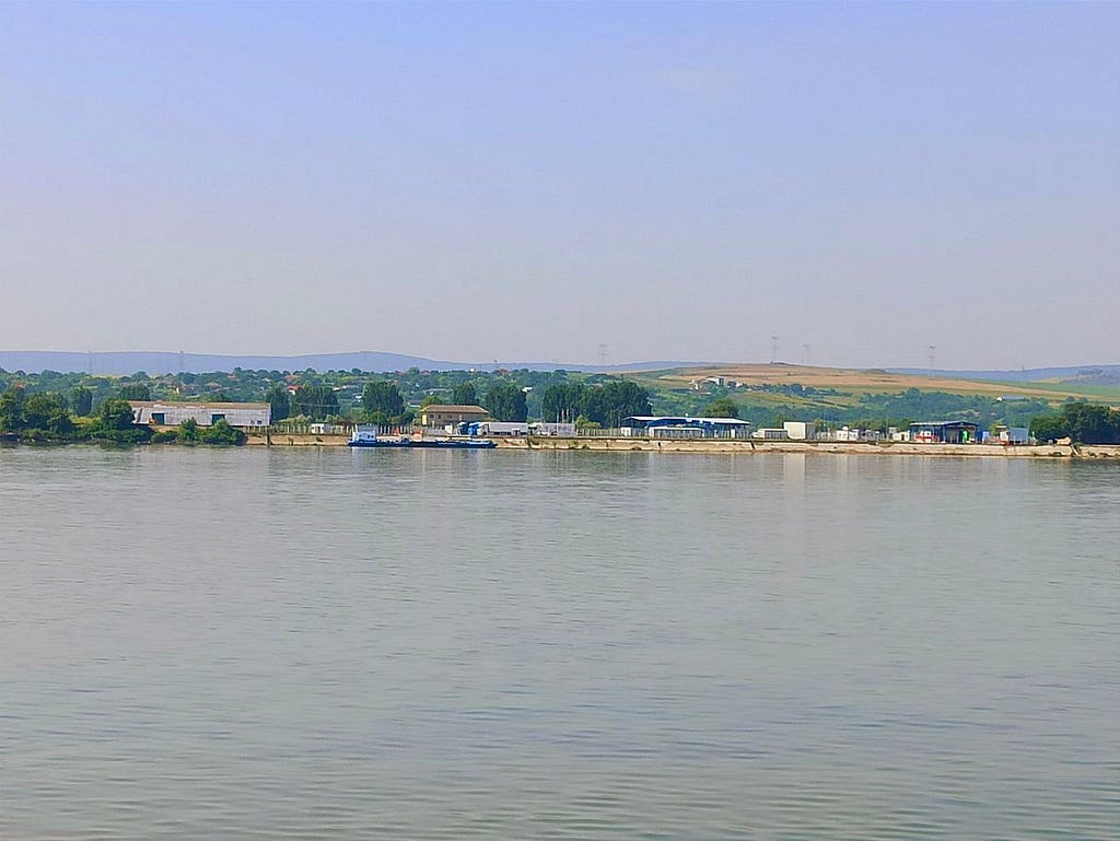 Photo by author. Ferry across the Danube