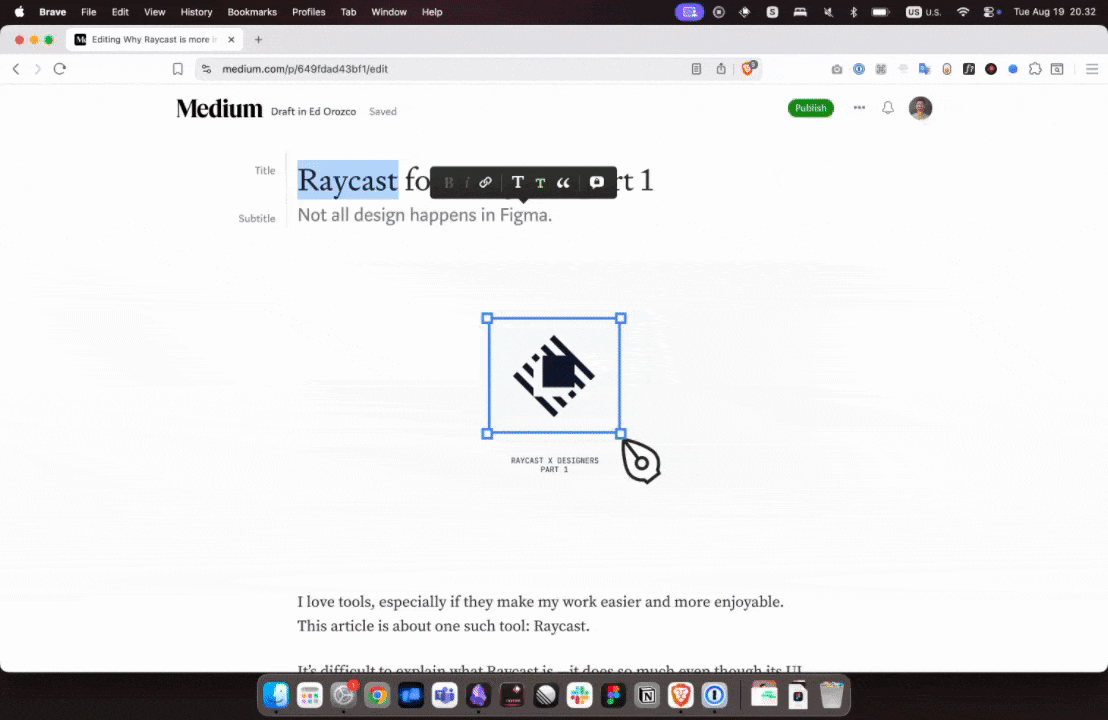 A GIF showing a variety of windows tiling options with shortcuts using Raycast.