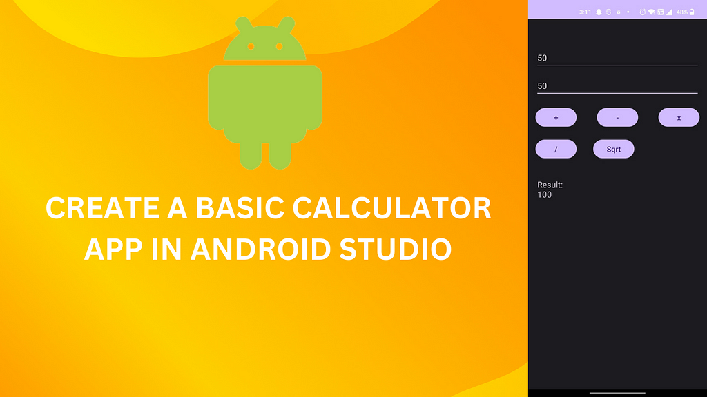 Create a basic calculator in android studio with Java