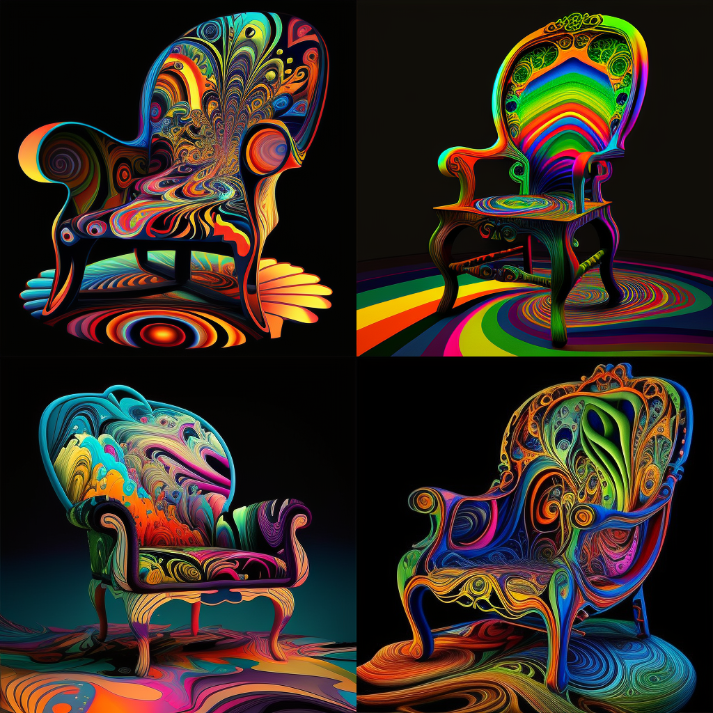 chairs, psychedelic