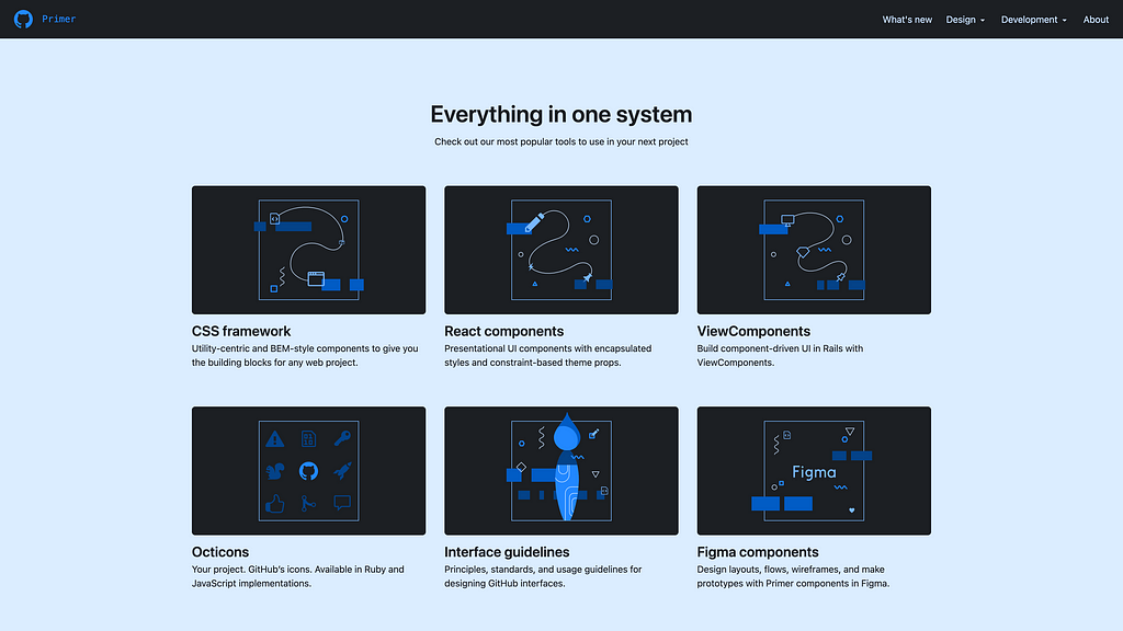 GitHub — Primer Design System örneği.