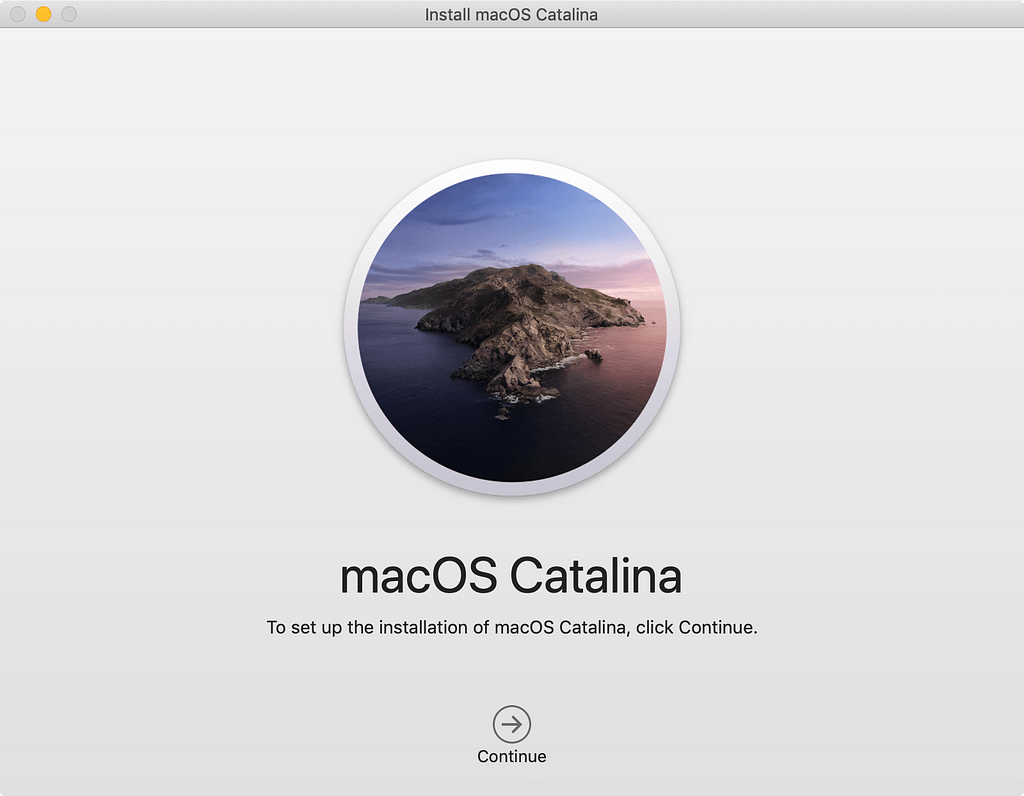 macOS installation app startup.