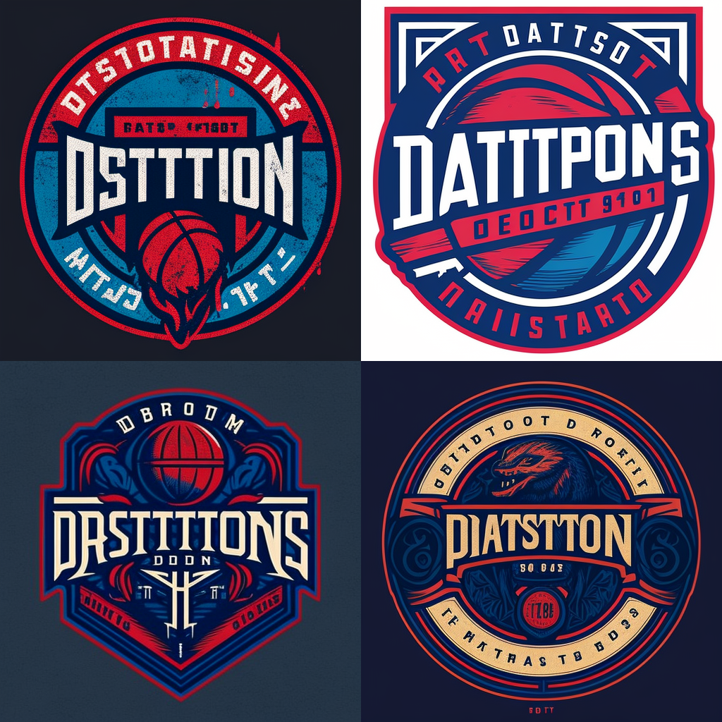 Detroit Pistons AI-generated logo set