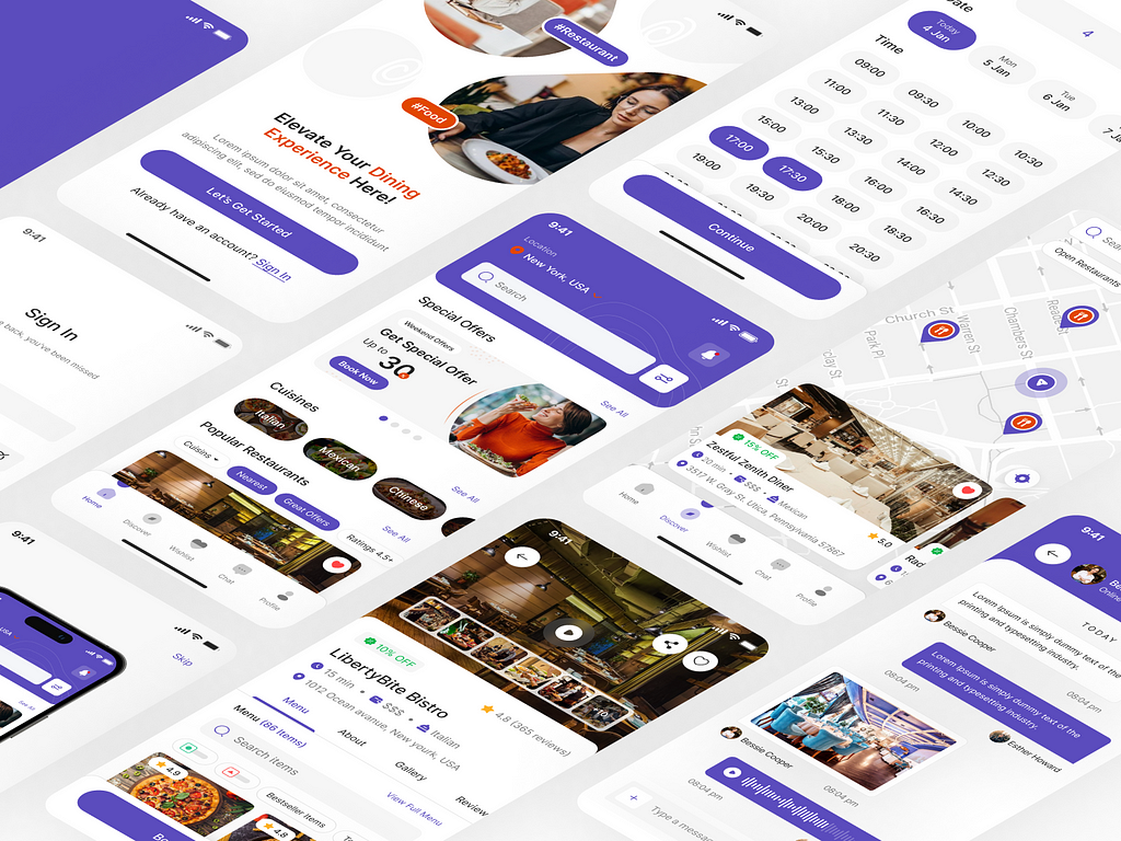 Restaurant Reservation Mobile App UIUX Design | Table Booking App | Figma