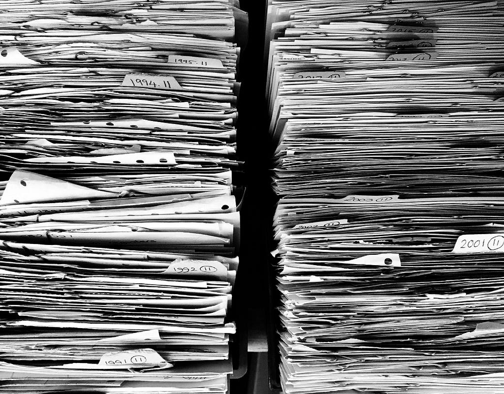 Stack of files and paperwork