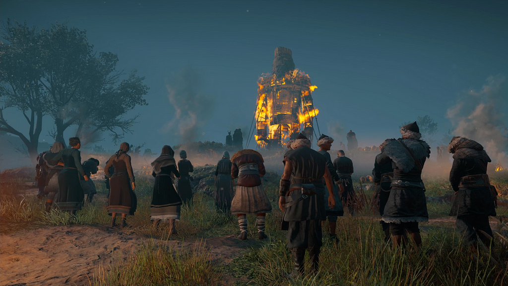 the burning of the wicker man in assassins creed valhalla