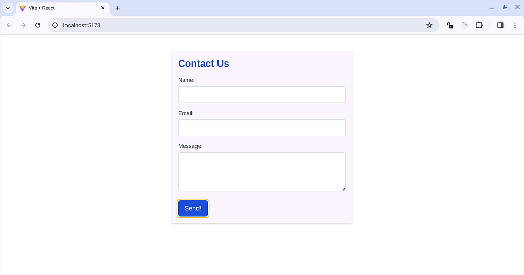 Webform generated by Gemini with Tailwind and React