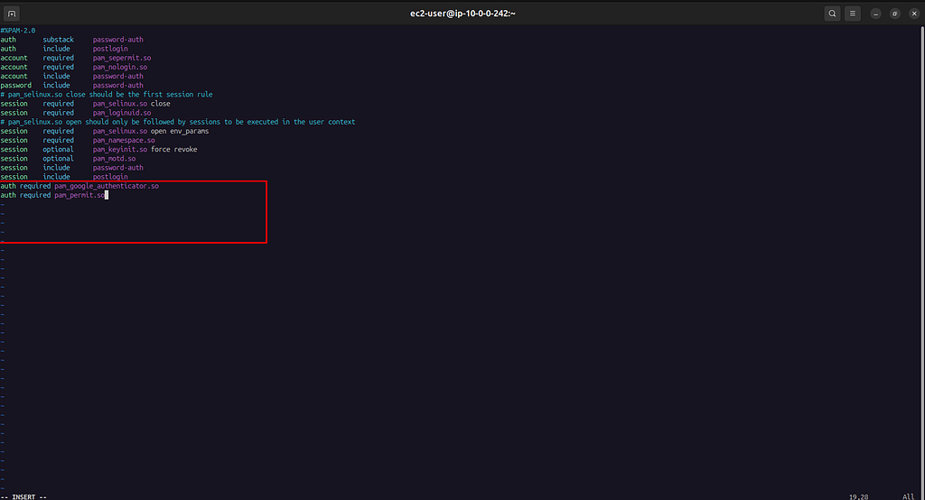 Arquivo PAM configurado