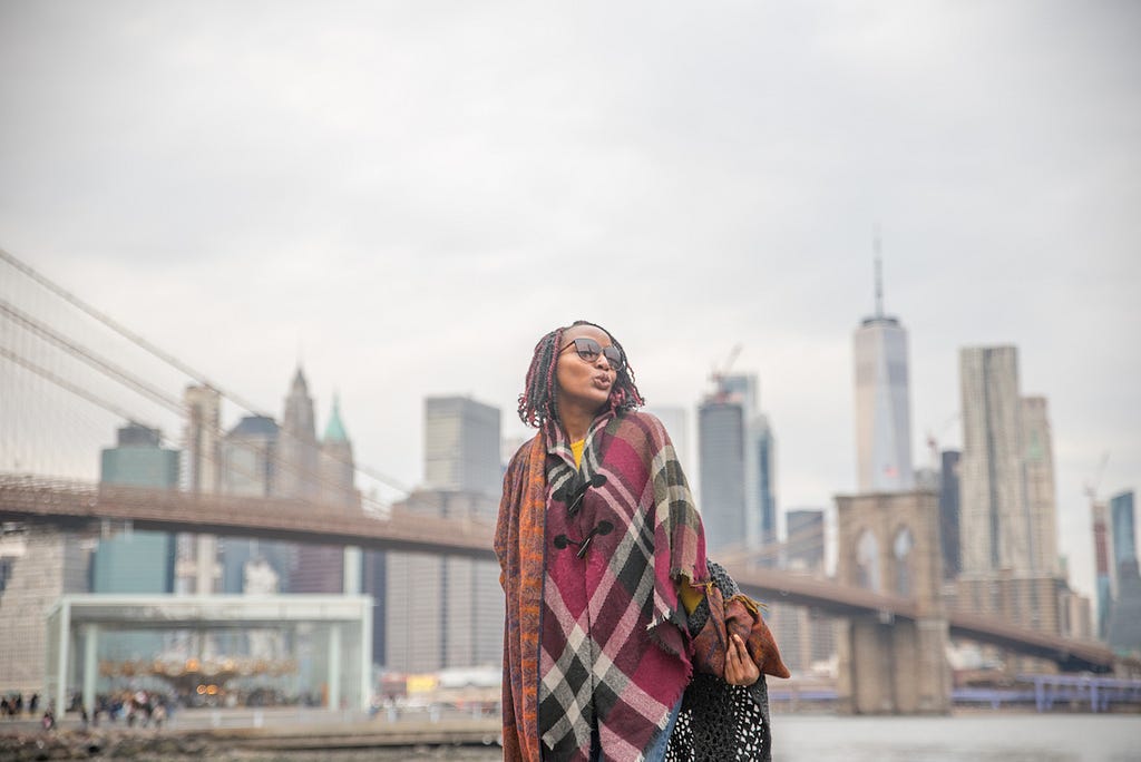 woman on an NYC photoshoot