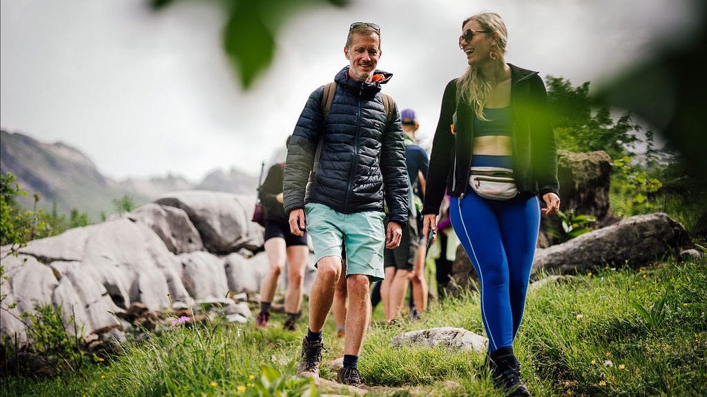Laurence and a participant at Alptitude