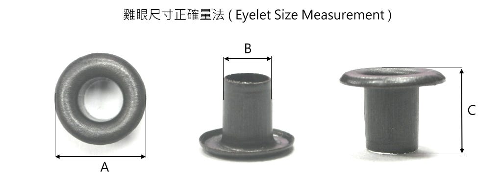 eyelet size measurement