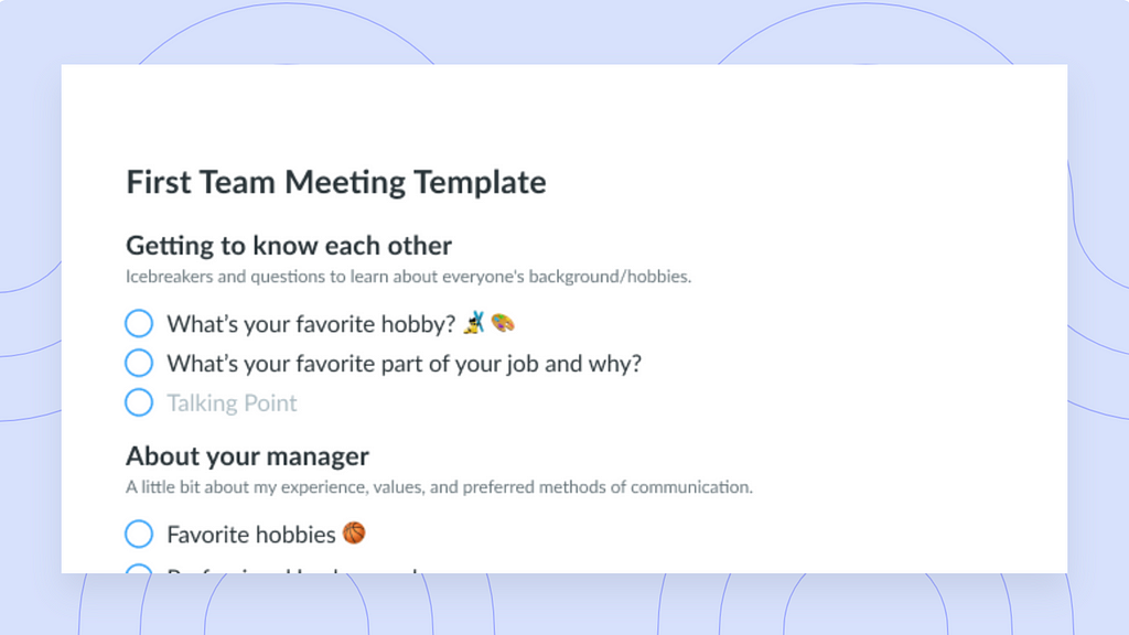 https://fellow.app/meeting-templates/first-team-meeting-agenda/