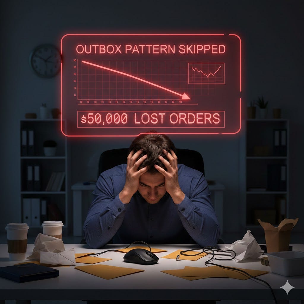 I Skipped the Outbox Pattern to Save Time. It Cost My Client $50,000 in Lost Orders.