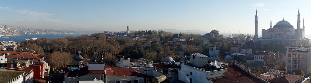 a panorama of old town istanbul