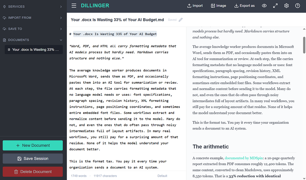 Your .docx Is Wasting 33% of Your AI Budget