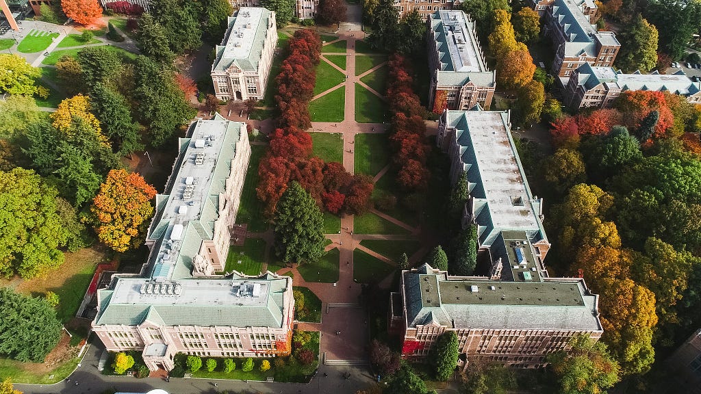 Photo of the UW quad from above