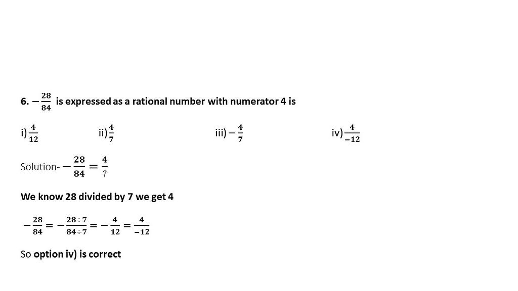Equivalent Rational numbers questions answers