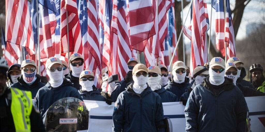Marcia del Patriot Front del 8 Febbraio 2020 — Il Patriot front è un’organizzazione di stampo neo-fascista facente parte dell’alt-right