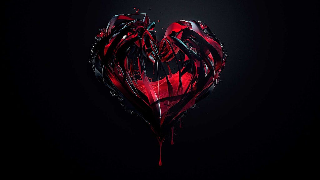 bleeding heart ripped apart by grief