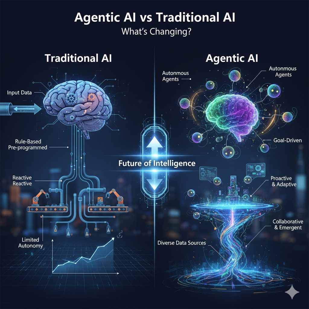 Agentic AI vs Traditional AI: What’s Changing in the Future of Intelligence?
