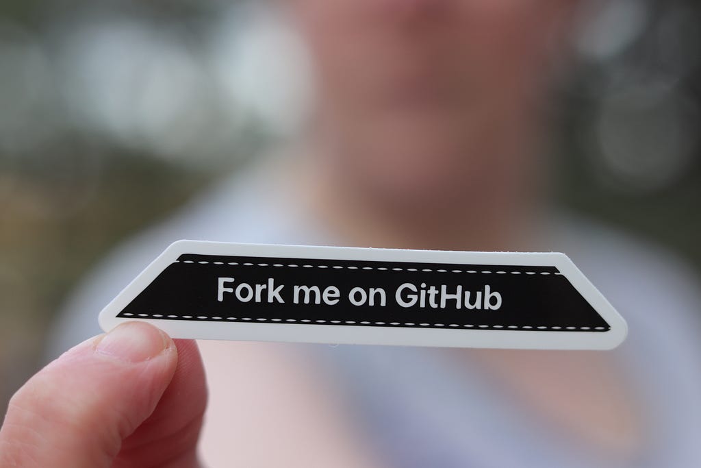 A tag with text “Fork me on GitHub”