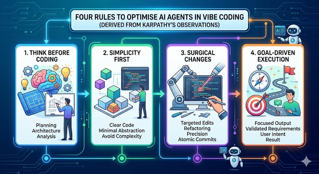 Four Rules to Optimise AI Agents in Vibe Coding (Derived from Karpathy’s Observations)