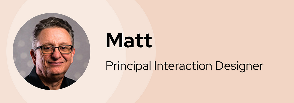 A banner graphic introducing Matt with his name, title, and headshot.