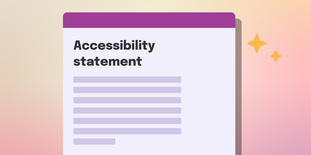 An abstract webpage with the headline, “Accessibility statement”.