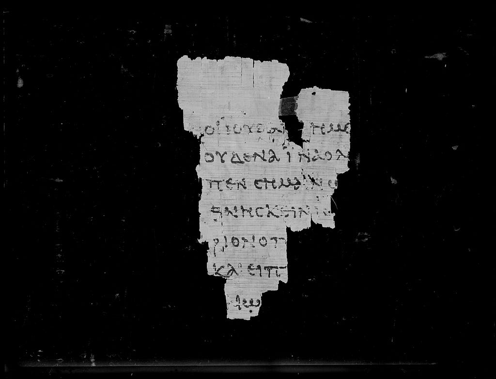 Glass negative image of the St John Fragment (Greek P 457)