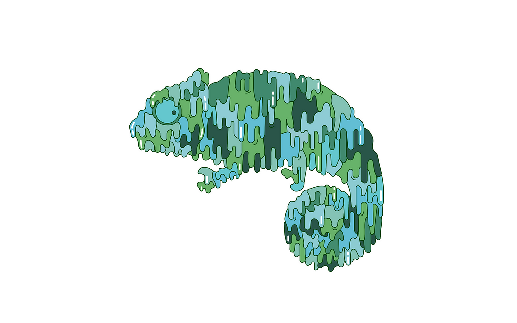 An example of how I used round shapes for an illustration of Cam. It looks like a chameleon being made of green ice cream dropping down.