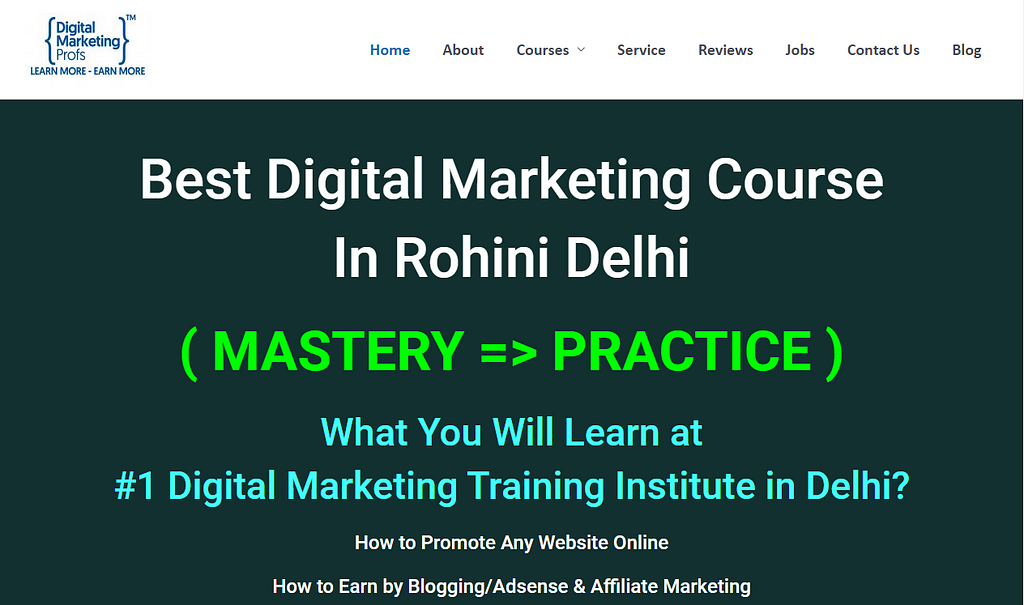 Digital Marketing Profs- web designing institute in Rohini