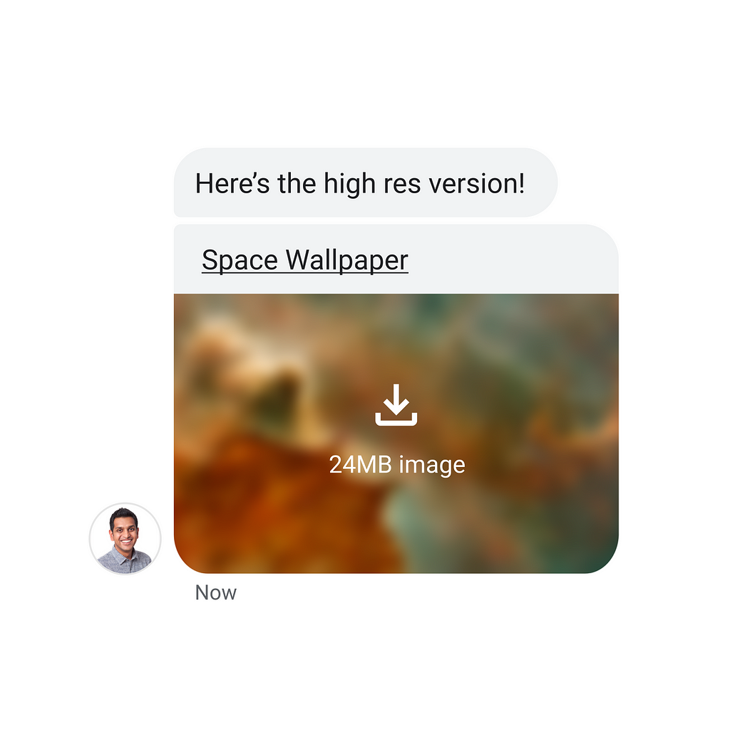 message app with blurry photo