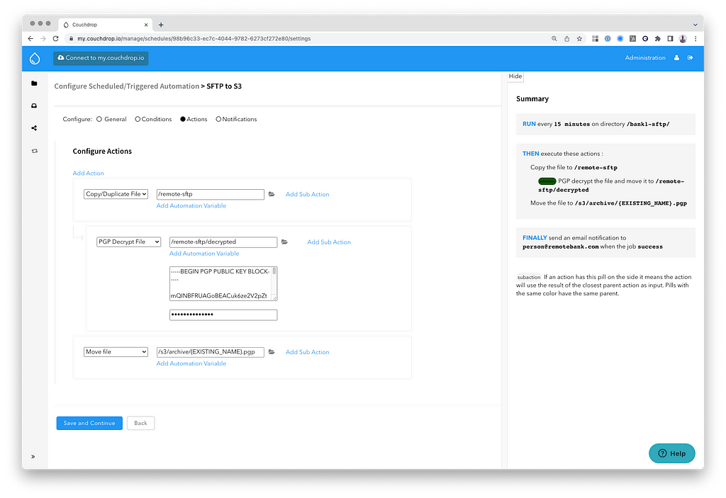 file automation managed file trnasfer sftp