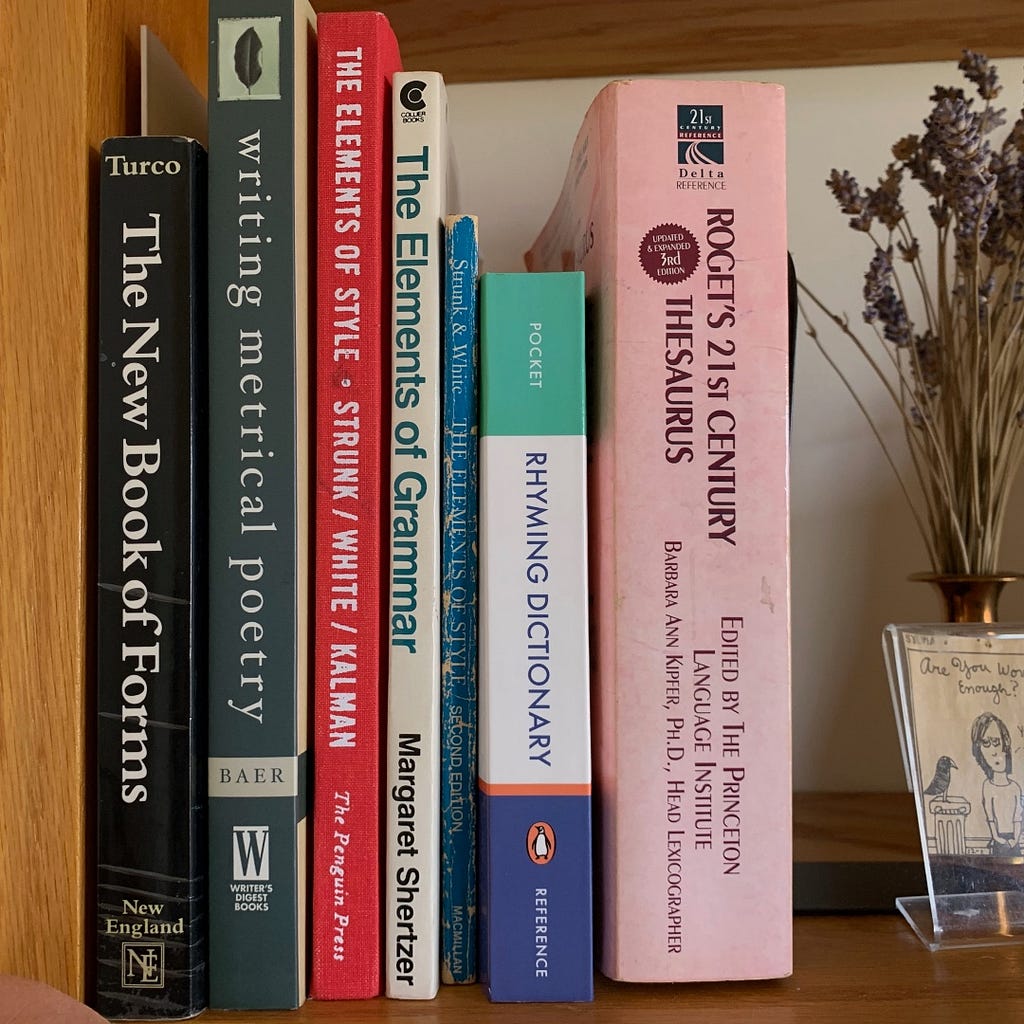 Ursula le Guin’s language section of her bookshelf.