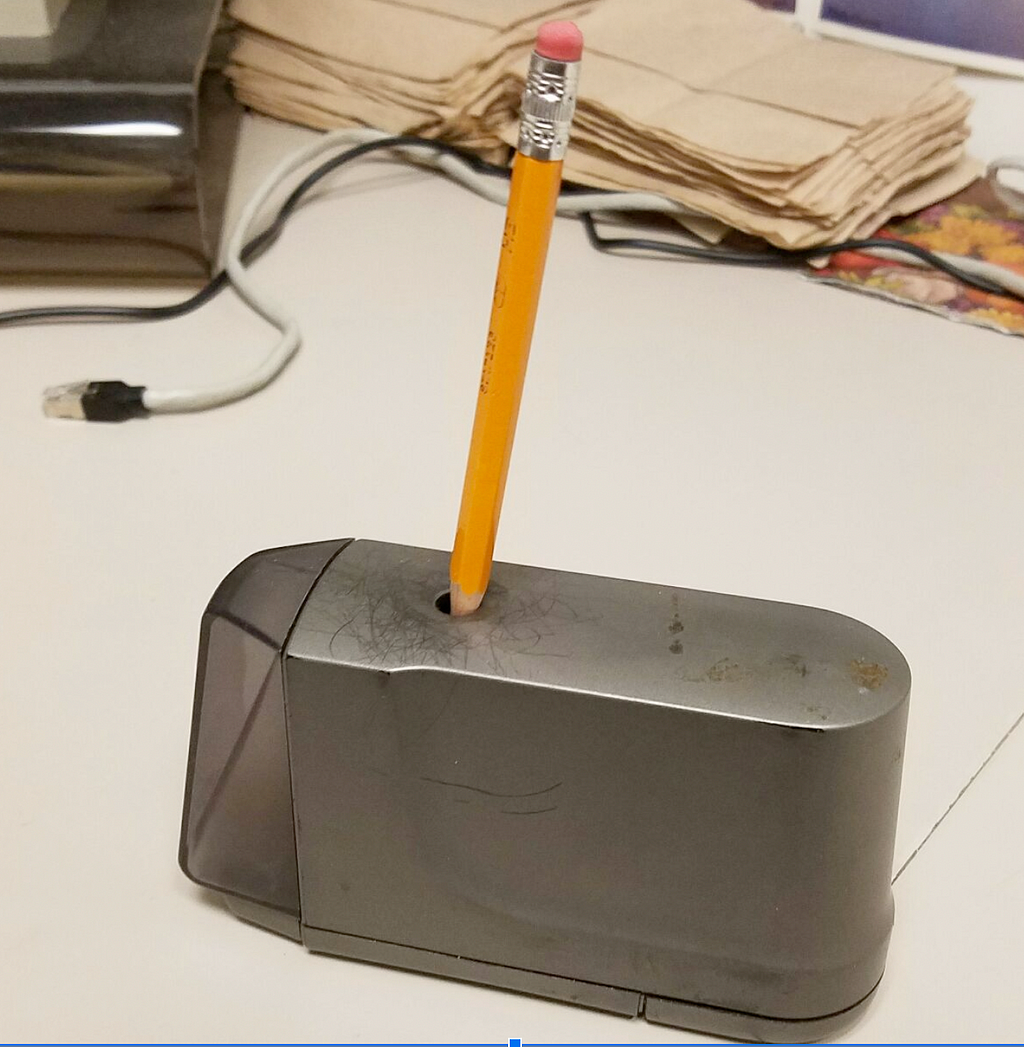 pencil in electric pencil sharpener