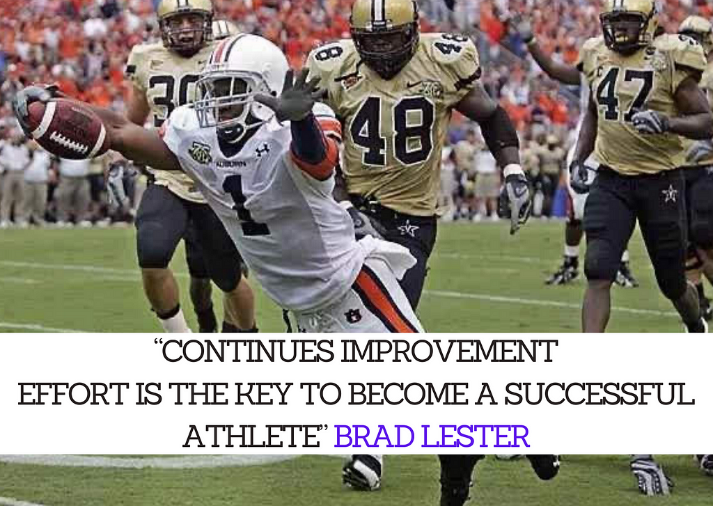 “Continues improvement effort is the key to become a successful Athlete” Brad Lester