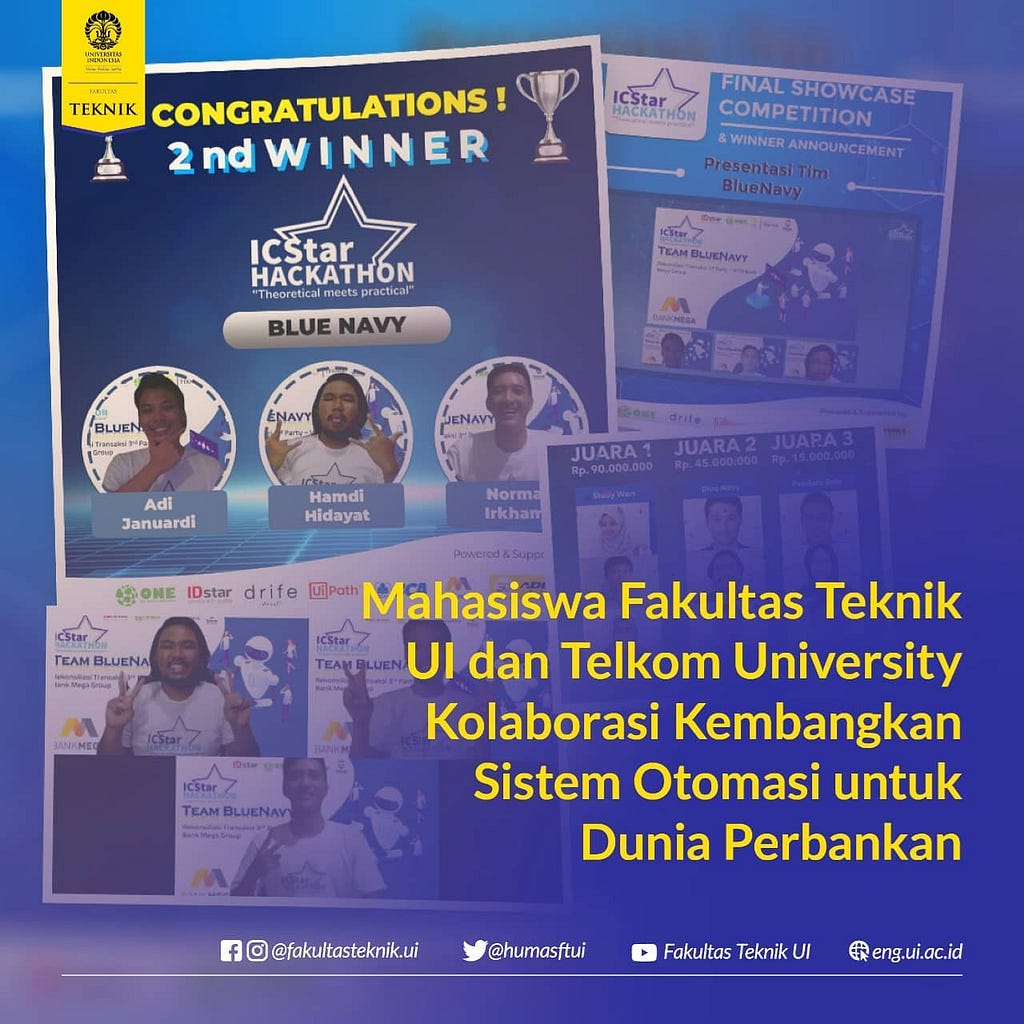 Winner announcement banner from Fakultas Teknik Universitas Indonesia Facebook Page