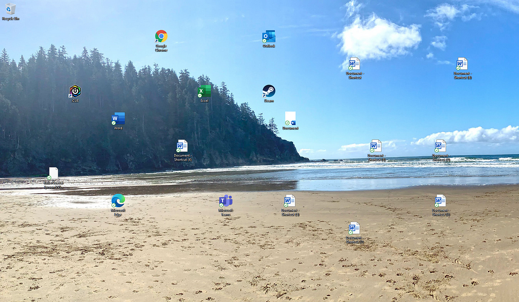 Desktop cluttered by unnecessary files