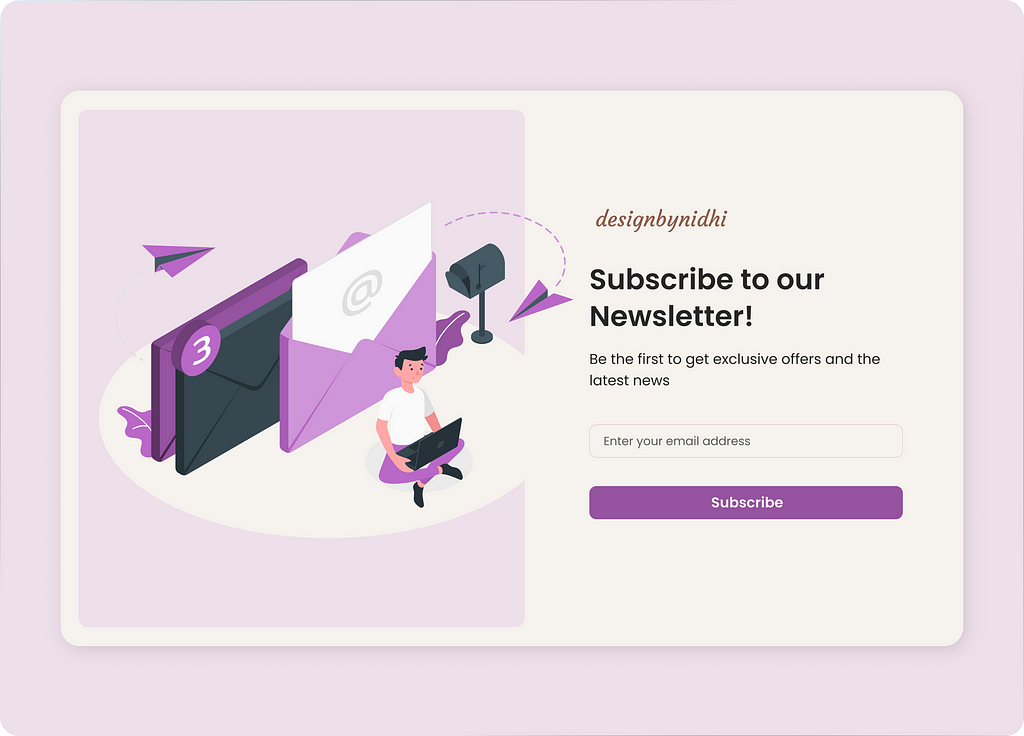 Daily UI Day 26- Subscribe Newsletter