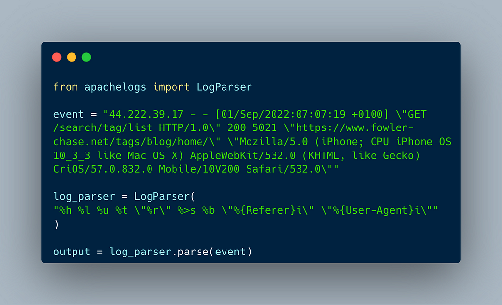 Apache HTTP Acess Logs Parser