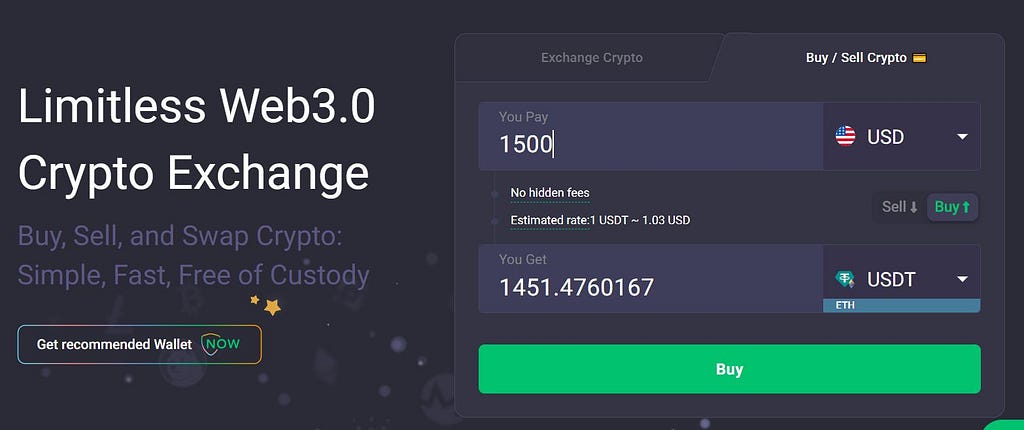 Convert USD to USDT with ChangeNow