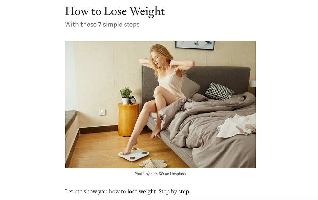 A blog post titled How to Lose Weight