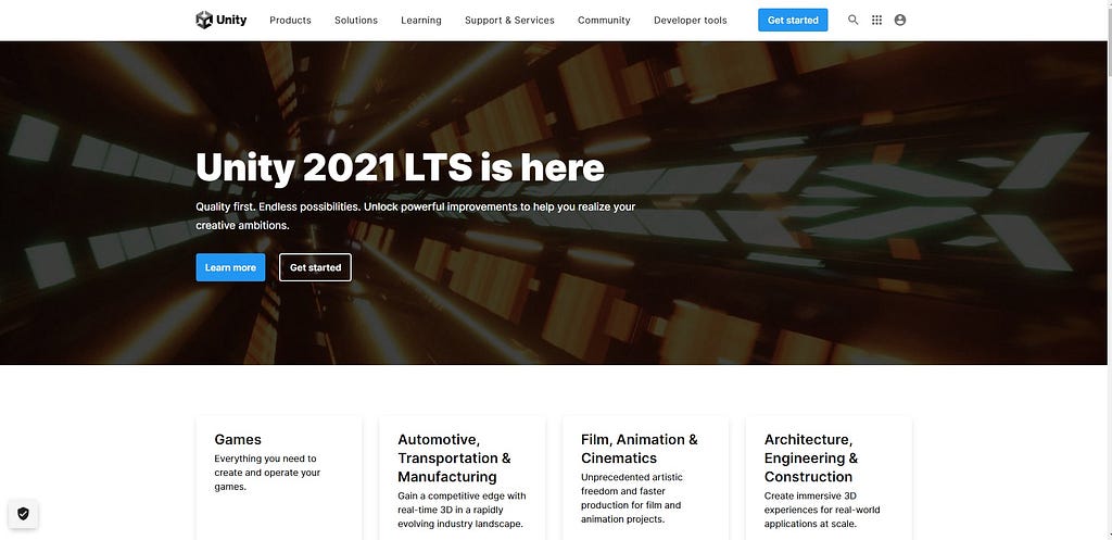 The Unity Official Website.