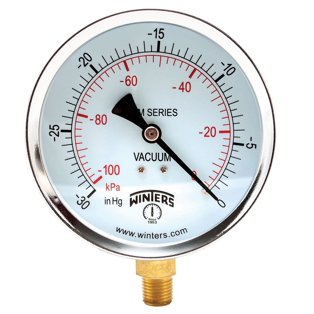 Winters Instruments vacuum gauge.
