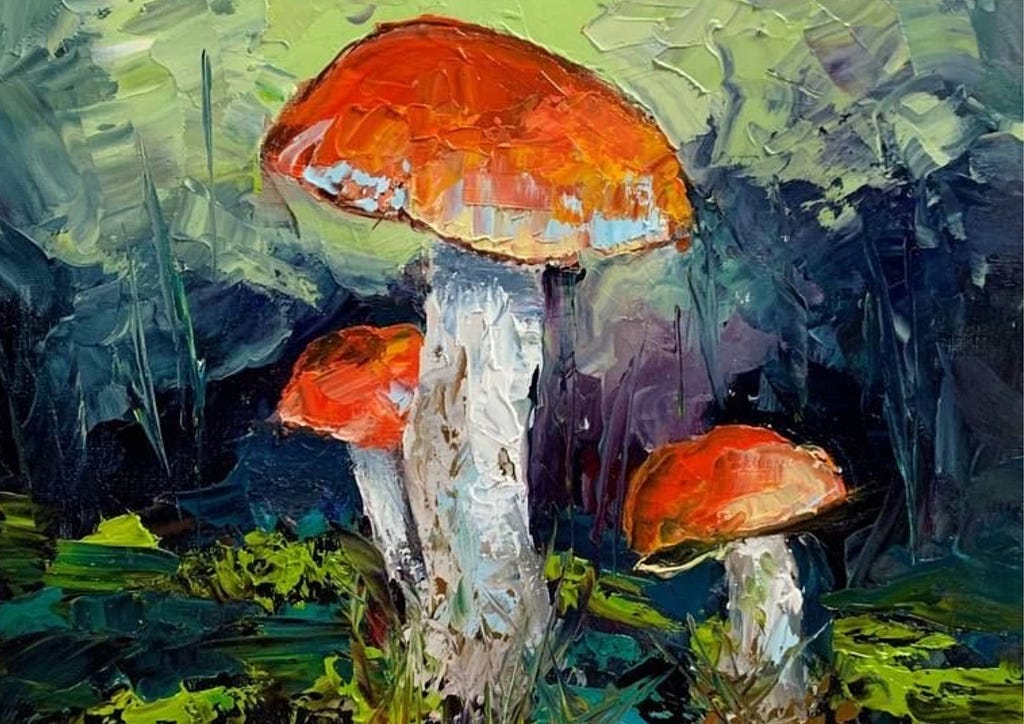 Painting of Mushroom by Vita Schagen