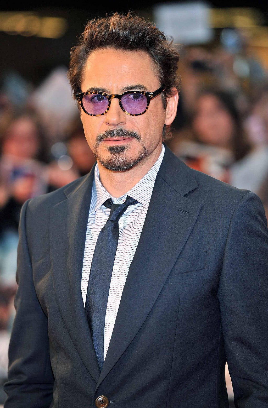 Robert Downey Junior a.k.a Iron man with a slight smirk