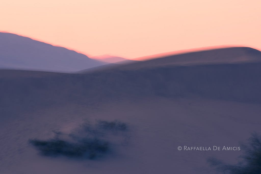 abstract landscape art, death valley sand dunes at dusk