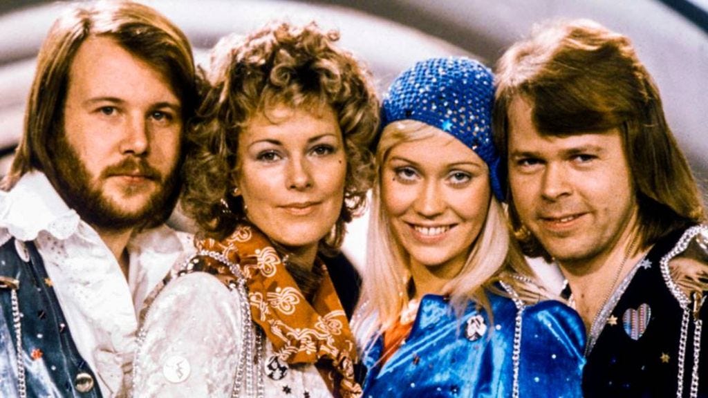 The Swedish band ABBA at the real Eurovision in the 70's